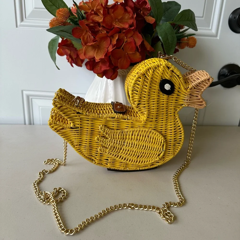 MC2 Saint Barth Yellow Wicker Duck Bag - Picture 6 of 9